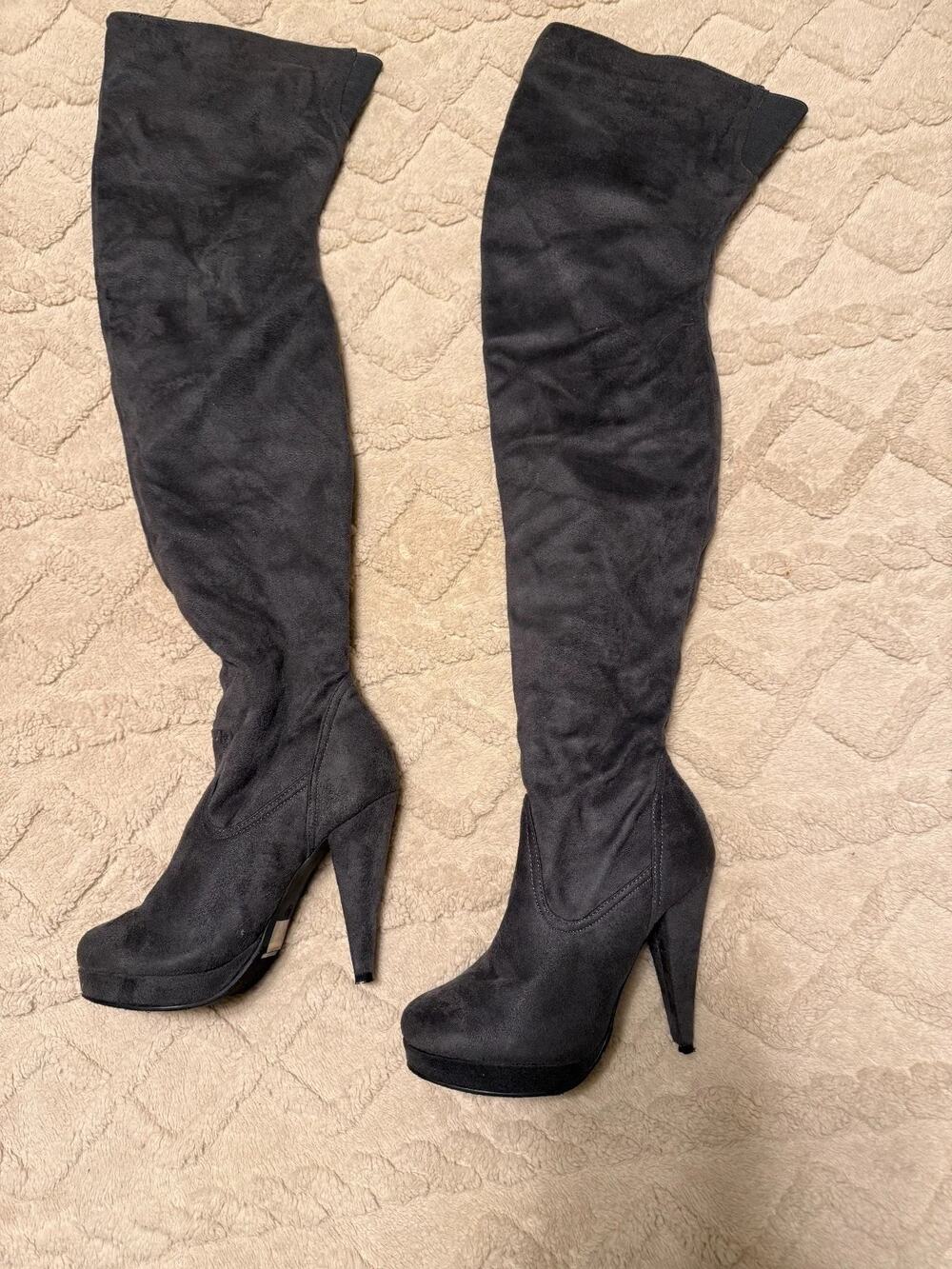 Women's Size 6 Platform High Heel Over the Knee Boots Diva Lounge Excellent